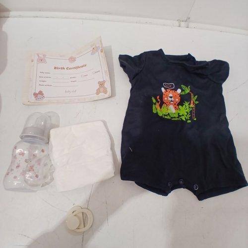 REBORN BABY BOY VINYL DOLL TOY SET WITH SUITS / PACIFIER / DIAPER & BIRTH CERTIFICATE - 20" (MODEL: 20NPK17-2-0027-B) image 4