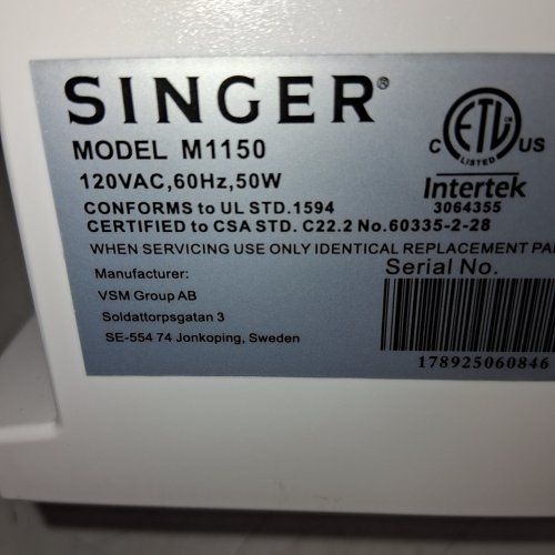 SINGER LIGHTWEIGHT & PORTABLE SEWING MACHINE WITH 45 STITCH APPLICATIONS - WHITE - (MODEL: M1150) image 10