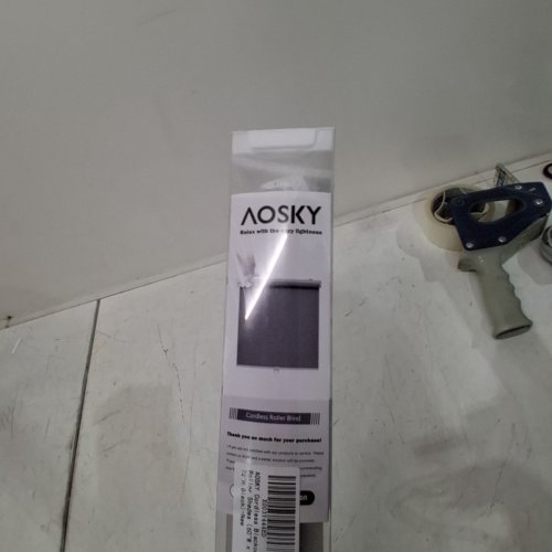 AOSKY CORDLESS ROLLER SHADES BLACKOUT BLINDS - 60" X 72" -GREY image 4