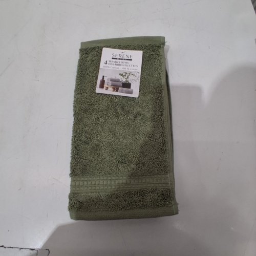 4PK SERENE HOME COLLECTION WASH CLOTHS - 12" - GREEN (MODEL: 3412222) image 3