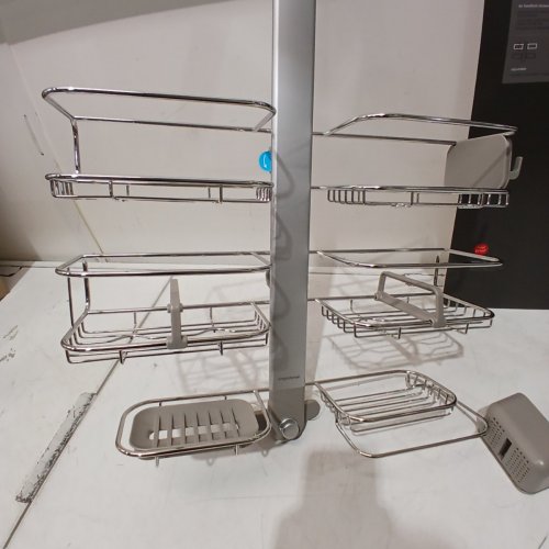 SIMPLEHUMAN ADJUSTABLE EXTRA LARGE STAINLESS STEEL HANGING SHOWER CADDY - SILVER (MODEL: BT1102) image 3