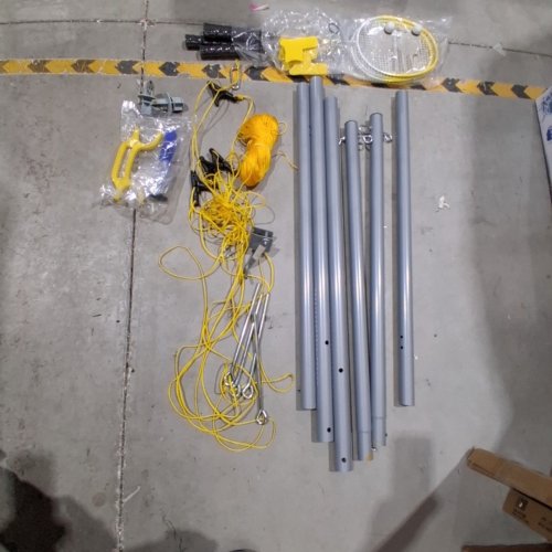 A11N 2-IN-1 ADJUSTABLE OUTDOOR VOLLEYBALL AND BADMINTON COMBO SET- 22FT X 3FT 2" X 8FT - BLUE image 2