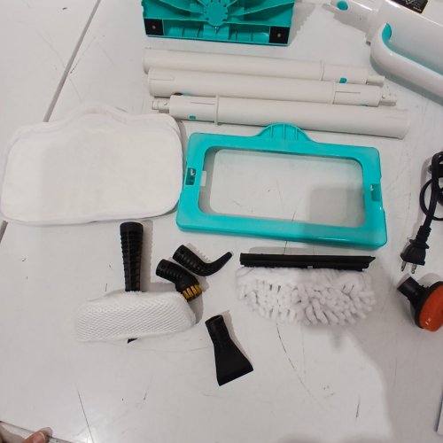 ALL-IN-ONE SCRUBBING AND SANITIZING DETACHABLE STEAM MOP - 120V - WHITE / TURQUOISE (MODEL: F1) image 8