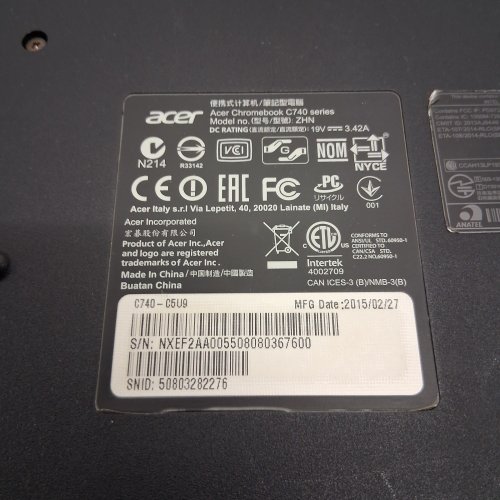 ACER CHROMEBOOK OS - 11.6" SCREEN - 4G RAM / 16G SSD - BLACK - (MODEL: C740-C5U9) image 9