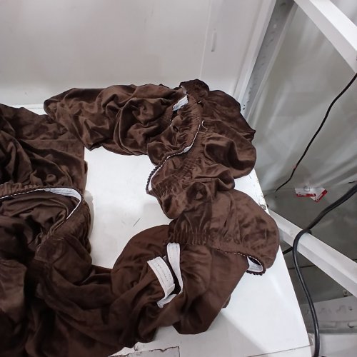 4PC WASHABLE SOFT STRETCH SLIPOVER SOFA COVER - FOR 3 SEATER COUCH - BROWN image 3