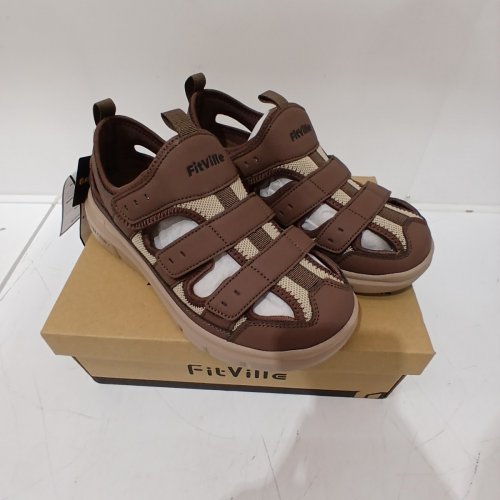 MEN'S FITVILLE EASYTOP RECOVERY SANDAL V4 - SIZE 8 WIDE - COCOA LUXE image 2
