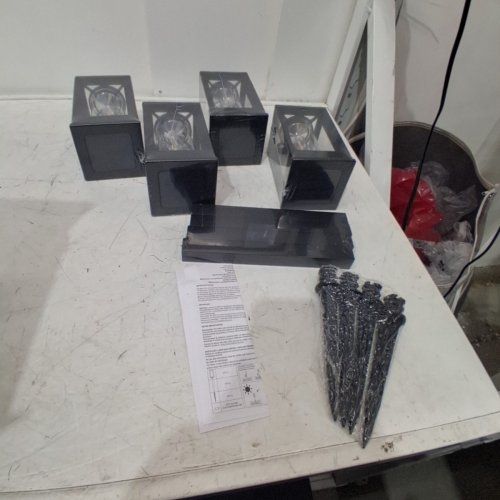 4PK GTX NATURALLY SOLAR POWERED 25LM PATHWAY LIGHTS - 4"X4"X23"- BLACK (MODEL: 1937955) image 3