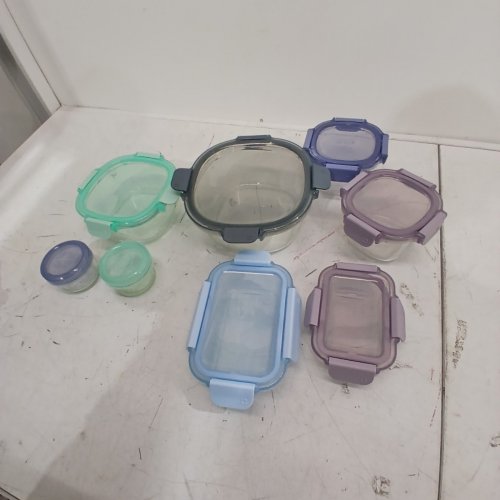 16PC ELLO COLOR LOCK MIXED GLASS MEAL PREP FOOD STORAGE CONTAINERS - ASSORTED COLORS (MODEL: 1969922) image 4