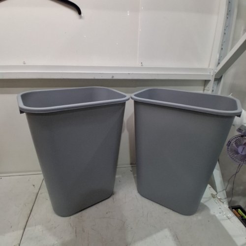 2PK RUBBERMAID 41 QT. / 10.25 GAL RECTANGULAR WASTEBASKET / TRASH CAN - GREY (MODEL: FG295700GRAY) image 3