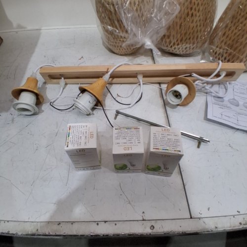 NORDIC BAMBOO WOVEN HEIGHT ADJUSTABLE 3-LIGHT HANGING LIGHT FIXTURE - IRON/BAMBOO (MODEL: I5000B2KHJ) image 4