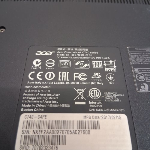 ACER CHROMEBOOK 11, 11.6" WITH INTEL CELERON 3205U, 4GB RAM, 16GB SSD (MODEL: C740-C4PE) image 7