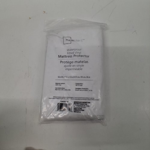 MAINSTAYS WATERPROOF FITTED VINYL MATTRESS PROTECTOR - DOUBLE - WHITE image 3