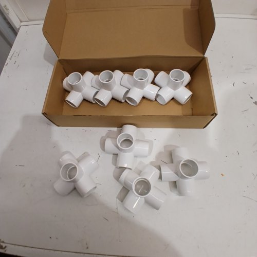 8PK 5-WAY ELBOW PLUMBING CROSS FITTINGS - 1.5" - WHITE image 2