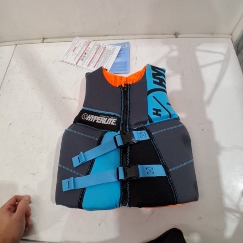 YOUTH HYPERLITE PFD VEST- 55LBS - 88LBS - BLUE/GREY/ORANGE (MODEL: 1819492) image 4