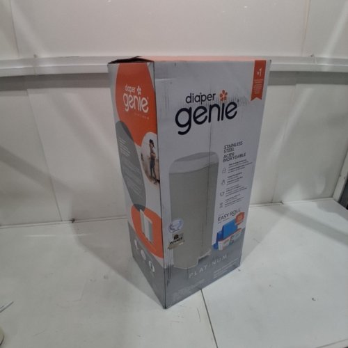 DIAPER GENIE PLATINUM STAINLESS STEEL DIAPER PAIL - 27" - STONE GREY image 4