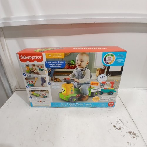 FISHER-PRICE 4-IN-1 FARM TO MARKET TRACTOR RIDE-ON WITH WAGON - (MODEL: HRB88) image 4