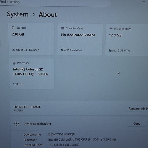 MELIUNA 15.6" AI LAPTOP - CELERON J4105, 12GB RAM, 256GB SSD, WINDOWS 11 HOME - SPACE GREY (MODEL: M156FH) image 8