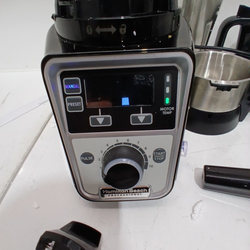 HAMILTON BEACH MULTI-FUNCTION PROFESSIONAL JUICER, MIXER & GRINDER - 2.2HP MOTOR/120V - STAINLESS STEEL/BLACK (MODEL: 58770) image 2