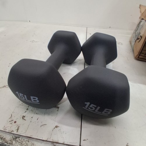 2PK DUMBBELL HAND WEIGHT - 15LBS - GREY image 2