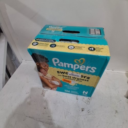136PK PAMPERS SWADDLERS DIAPERS - NEWBORN SIZE image 4