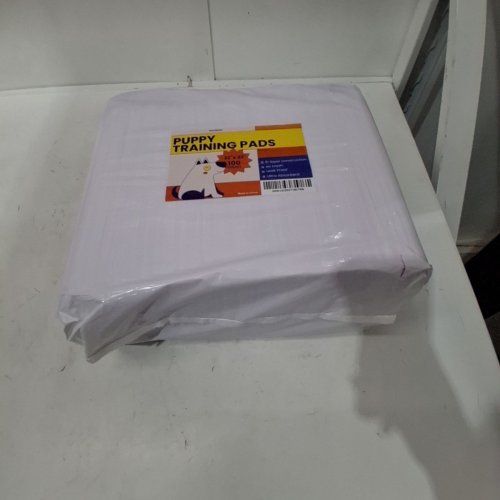 100PK WOONONO KENNEL ULTRA ABSORBENT PUPPY TRAINING PADS - 22" X 22" - WHITE / BLUE image 2