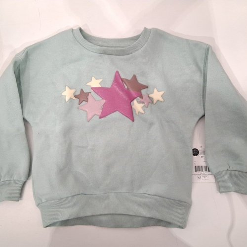 GIRL'S GEORGE PUFFY STARS SWEATSHIRT - 3T - MINT GREEN/PURPLE (STYLE: GRF61082TG) image 2