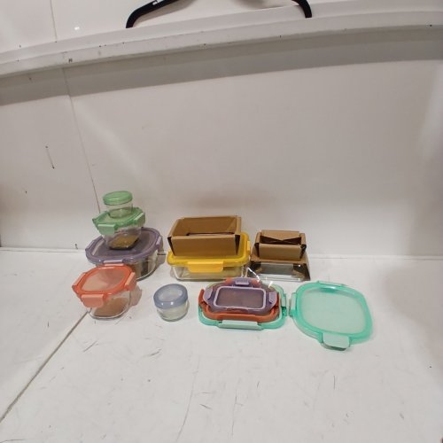 18PC ELLO COLOR LOCK MIXED GLASS MEAL PREP FOOD STORAGE CONTAINERS - ASSORTED COLORS image 3
