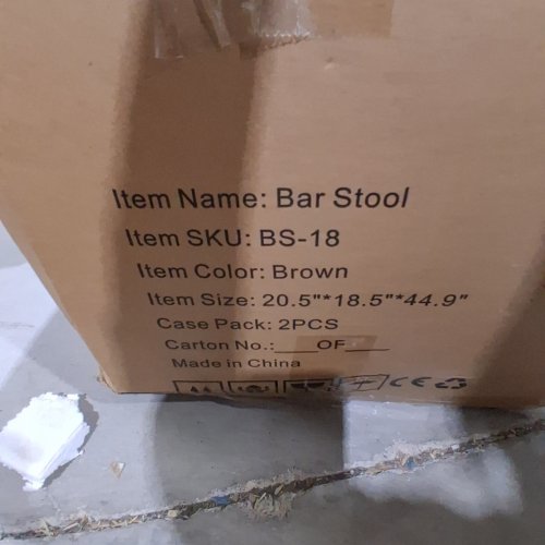 2PK NESTVATTO ADJUSTABLE SWIVEL BAR STOOLS - 14.96" X 18.89" X 31.49" - BROWN (MODEL: BS-18) image 2