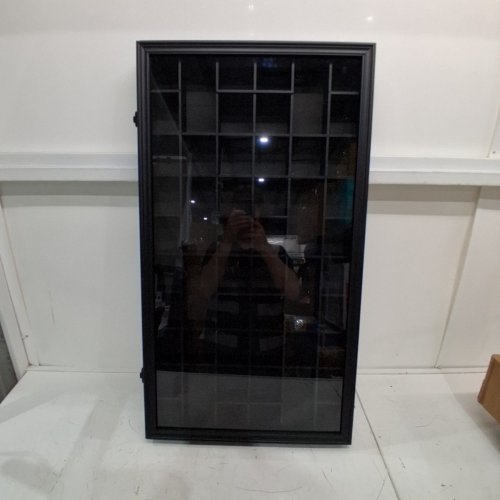 52 SHOT GLASS DISPLAY HOLDER CABINET - 17.8" X 2.9" X 32.3" - BLACK image 2