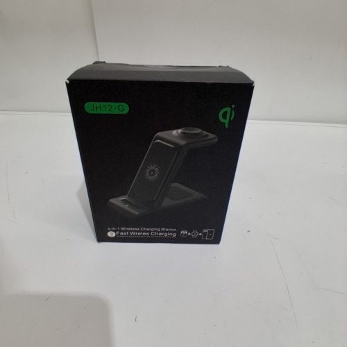 HATALKING 3-IN-1 WIRELESS CHARGING/DOCKING STATION FOR PHONES, SMART WATCHES, WIRELESS ERARBUDS - BLACK (MODEL: ‎JH12-G) image 2