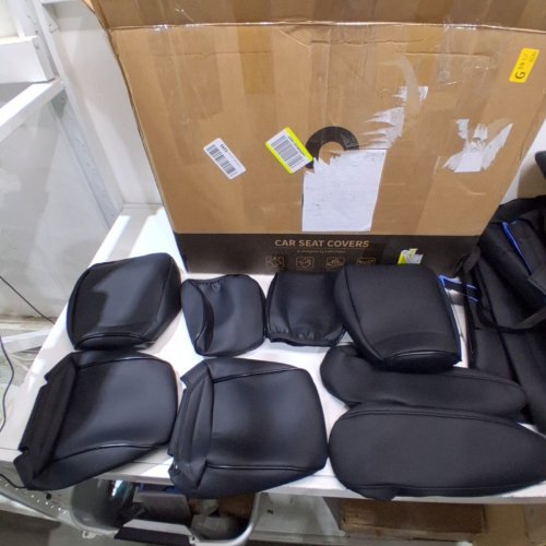 20PC EKR FAUX LEATHER CAR SEAT COVERS FOR 2024-2026 TOYOTA HIGHLANDER (7 SEATS) - BLACK image 3