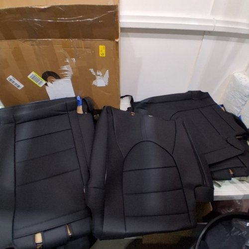 20PC EKR FAUX LEATHER CAR SEAT COVERS FOR 2024-2026 TOYOTA HIGHLANDER (7 SEATS) - BLACK image 6