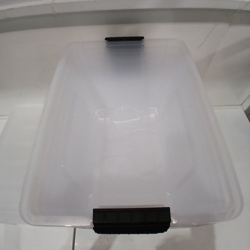 6PK IRIS CLEAR PLASTIC STORAGE CONTAINER WITH LIDS & LATCHES- 13QT - CLEAR / BLACK image 3