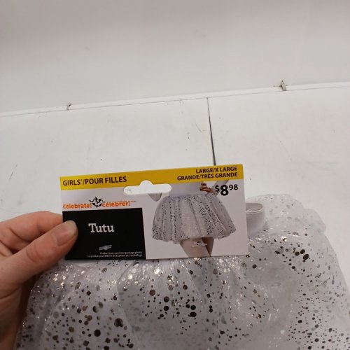 GIRL'S WAY TO CELEBRATE SPARKLY SHORT TUTU - LARGE - SILVER image 4