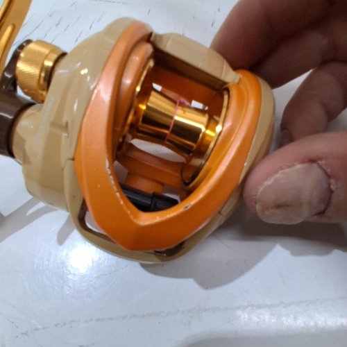 BPS PRODIGY SPINNING REEL - 6:4:1 GEAR RATIO - RIGHT-HAND RETRIEVE - BROWN ORANGE image 4