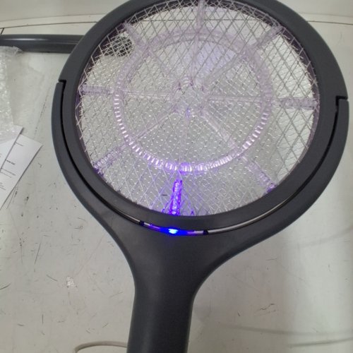 DRIHARA RECHARGEABLE ELECTRIC FLY SWATTER WITH EXTENDABLE HANDLE & 90° ROTATING HEAD FOR INDOOR & OUTDOOR - 17.1" - 44.3" - PURPLE/GREY (MODEL: ZH-M819) image 2