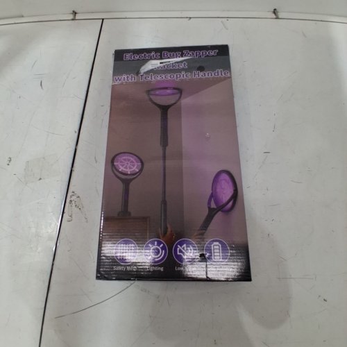 DRIHARA RECHARGEABLE ELECTRIC FLY SWATTER WITH EXTENDABLE HANDLE & 90° ROTATING HEAD FOR INDOOR & OUTDOOR - 17.1" - 44.3" - PURPLE/GREY (MODEL: ZH-M819) image 4