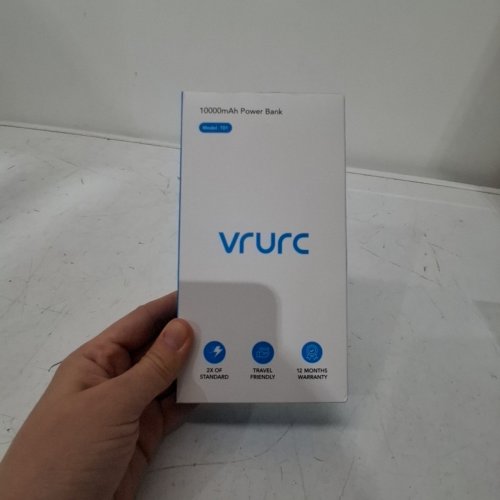 VRURC PORTABLE CHARGER WITH BUILT-IN CABLES AND AC WALL PLUG - 10000MAH POWER BANK - BLUE (MODEL: T01) image 4