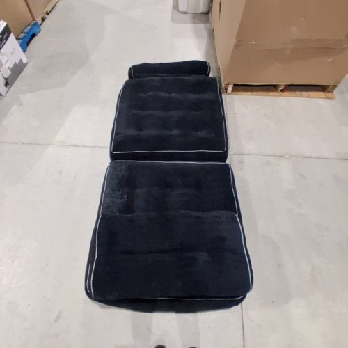 3-IN-1 FOLDING SOFA BED FROM LOUNGER CHAIR TO SINGLE BED WITH HEADREST & PILLOW WITH SHREDDED MEMORY FOAM - DARK BLUE image 2