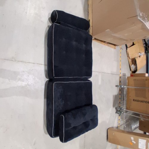 3-IN-1 FOLDING SOFA BED FROM LOUNGER CHAIR TO SINGLE BED WITH HEADREST & PILLOW WITH SHREDDED MEMORY FOAM - DARK BLUE image 3