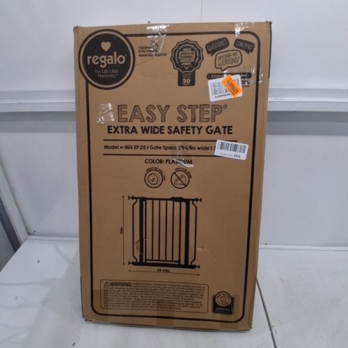REGALO EASY STEP EXTRA WIDE METAL SAFETY GATE - 30" X 29" TO 49" - PLATINUM GREY (MODEL: 1164EPDS) image 3