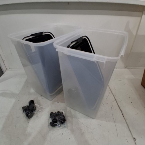 2PK IRIS USA DOG FOOD STORAGE CONTAINER WITH WHEELS - 31.2L - BLACK/CLEAR (MODEL: MP-8) image 2