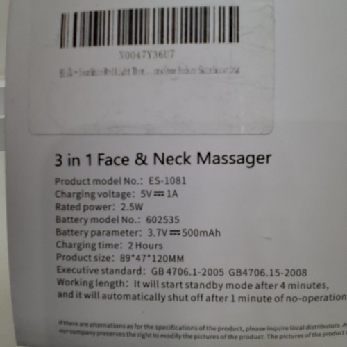 YOURMATE RED LIGHT THERAPY FACE AND NECK MASSAGER - WHITE/SILVER (MODEL: 111226/ES-1081) image 3