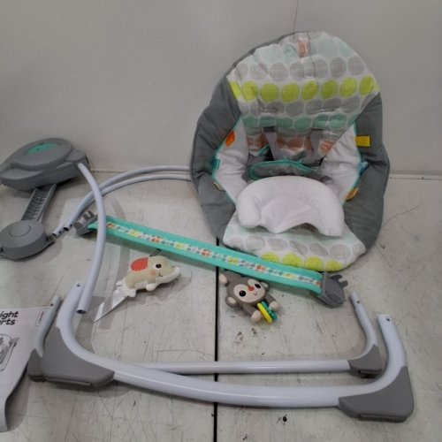 BRIGHT STARS PORTABLE SWING CHAIR WITH ENGAGEMENT TAGGIES & TOY BAR - WHIMSICAL WILD (MODEL:01745) image 5