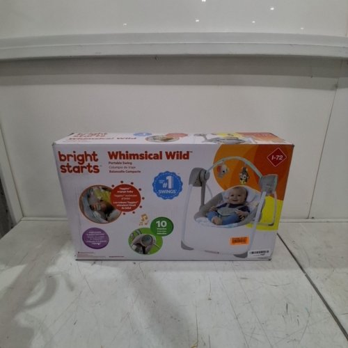 BRIGHT STARS PORTABLE SWING CHAIR WITH ENGAGEMENT TAGGIES & TOY BAR - WHIMSICAL WILD (MODEL:01745) image 6