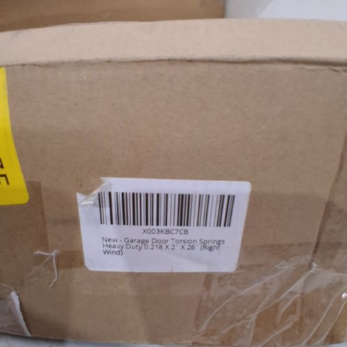GARAGE DOOR TORSION SPRING REPLACEMENT KIT- 0.218 X 2'' X 26'' - RIGHT WIND - BLACK image 2
