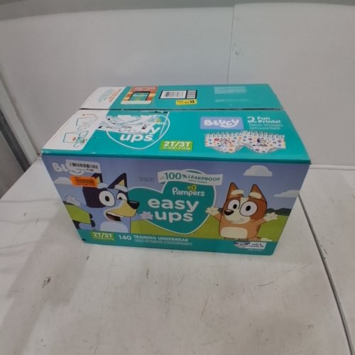 140PK PAMPERS EASY UPS DISPOSABLE TRAINING UNDERWEAR - 2T/3T - BLUEY image 2