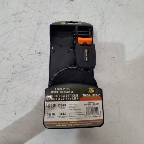 RATCHET STRAP TIE-DOWN SET - 1" X 15FT - BLACK / ORANGE (MODEL:37624) image 4