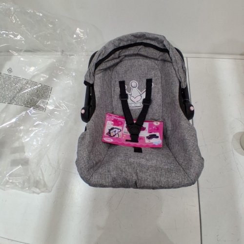 BAYER DESIGN DOLL PRAM CAR SEAT WITH COVER - GREY image 2