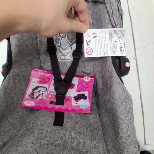 BAYER DESIGN DOLL PRAM CAR SEAT WITH COVER - GREY image 3